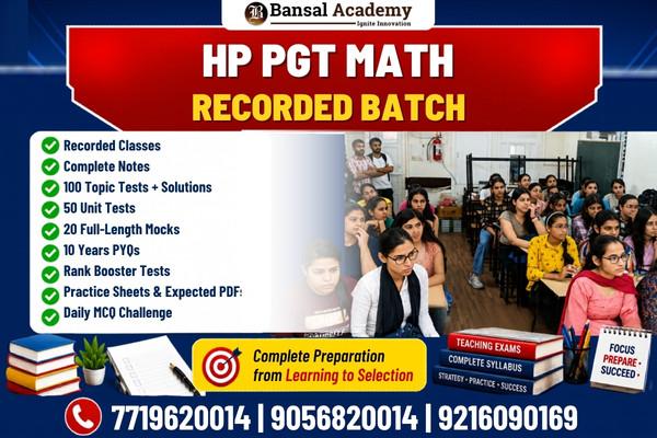 Hp's Math Test HP PGT Mathematics (Recorded Batch)